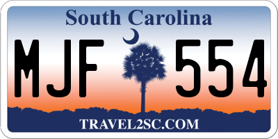 SC license plate MJF554
