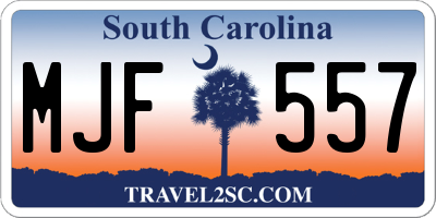 SC license plate MJF557