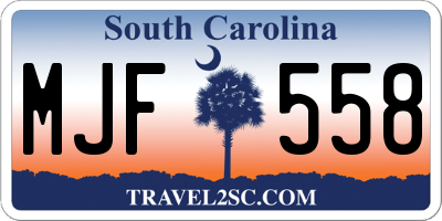 SC license plate MJF558