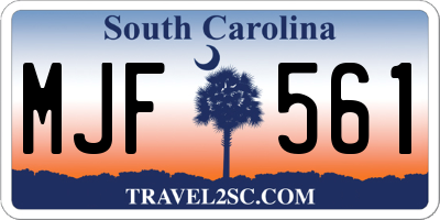 SC license plate MJF561
