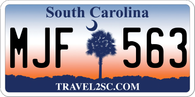SC license plate MJF563