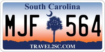 SC license plate MJF564