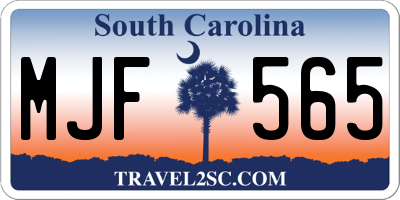 SC license plate MJF565