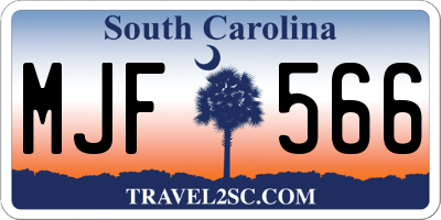 SC license plate MJF566