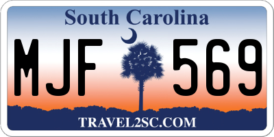 SC license plate MJF569