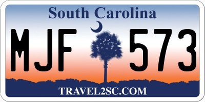 SC license plate MJF573