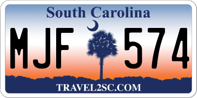 SC license plate MJF574