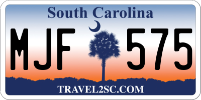SC license plate MJF575
