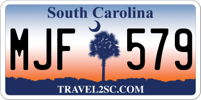 SC license plate MJF579