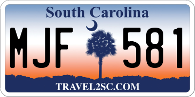 SC license plate MJF581