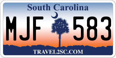 SC license plate MJF583