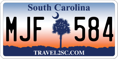 SC license plate MJF584
