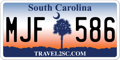 SC license plate MJF586