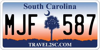 SC license plate MJF587