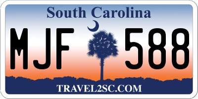 SC license plate MJF588