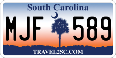 SC license plate MJF589