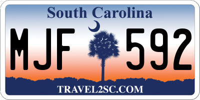SC license plate MJF592