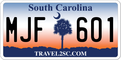 SC license plate MJF601