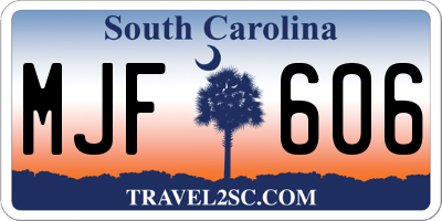 SC license plate MJF606