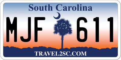 SC license plate MJF611