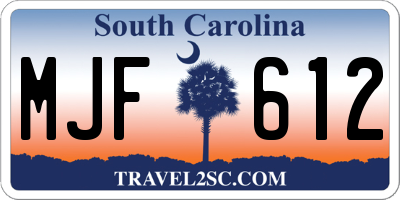 SC license plate MJF612