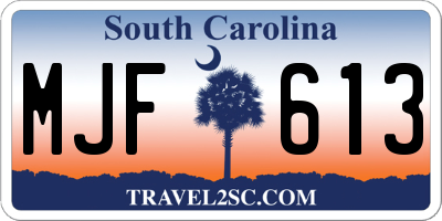 SC license plate MJF613
