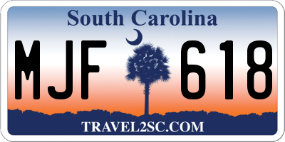 SC license plate MJF618