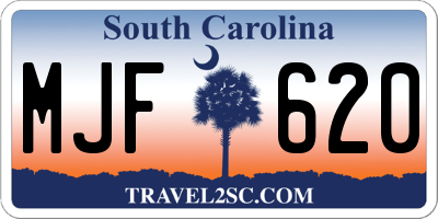SC license plate MJF620