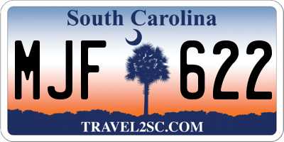 SC license plate MJF622