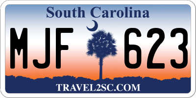 SC license plate MJF623