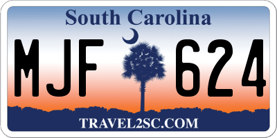 SC license plate MJF624