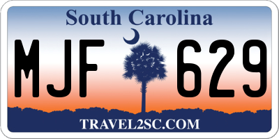 SC license plate MJF629