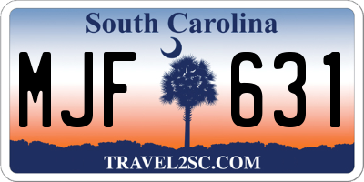 SC license plate MJF631