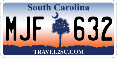 SC license plate MJF632