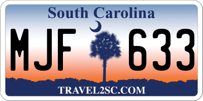 SC license plate MJF633