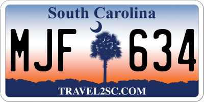 SC license plate MJF634