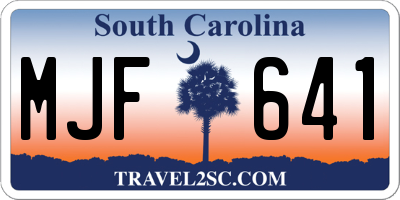 SC license plate MJF641