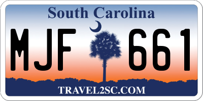 SC license plate MJF661