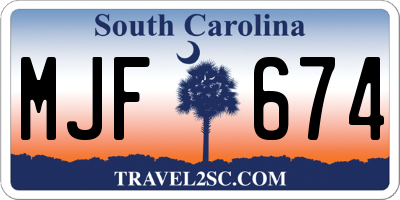 SC license plate MJF674