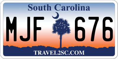 SC license plate MJF676