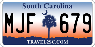 SC license plate MJF679
