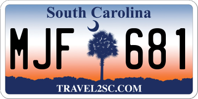 SC license plate MJF681