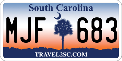SC license plate MJF683