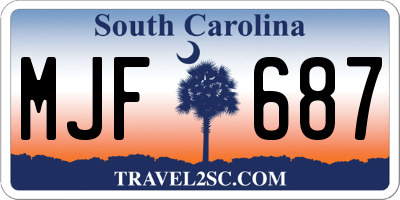 SC license plate MJF687