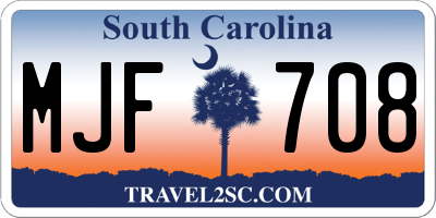 SC license plate MJF708