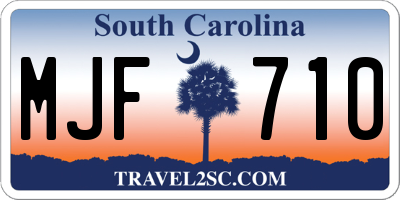 SC license plate MJF710