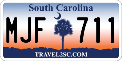 SC license plate MJF711