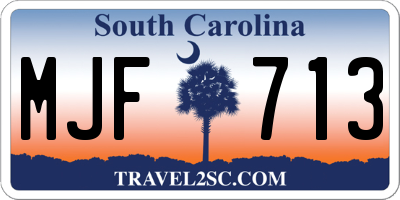 SC license plate MJF713