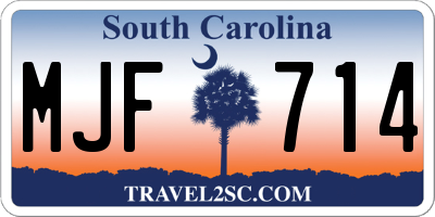 SC license plate MJF714