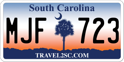 SC license plate MJF723